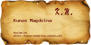 Kunos Magdolna névjegykártya