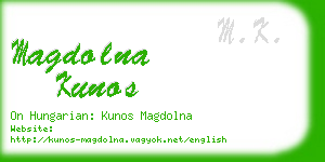 magdolna kunos business card